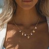 14K Gold Plated Beach Charm Necklace, Dainty Shell & Moon/Star Pendant, Adjustable Paperclip Chain Summer Jewelry Gift - 4 of 4