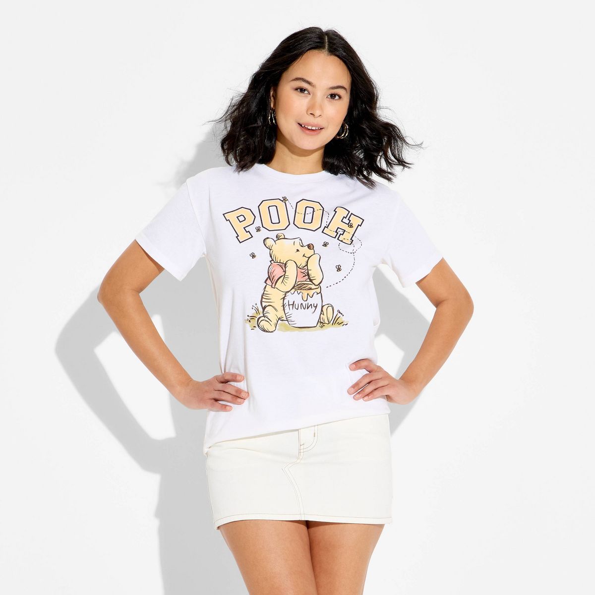 Women's Pooh Hunny Short Sleeve Graphic T-Shirt - Cream - thumbnail 2