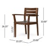 Dining Chairs Set of 2, Acacia Wood Patio Armchair Kitchen Chair with Backrests, Kitchen Side Chair for Outdoor Gathering, Living Room, Bedroom - 4 of 4