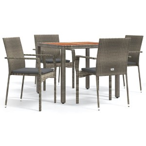 vidaXL Garden Dining Set Gray PE rattan Modular Garden Dining Set - 1 of 4