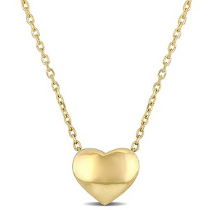EVERLY JEWELRY |10K Yellow Gold Classic Heart Necklace - 17 inch - 1 of 4