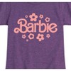 Girls' - Barbie - Barbie One Color Retro Flowers Fitted Short Sleeve Graphic T-Shirt - 2 of 4
