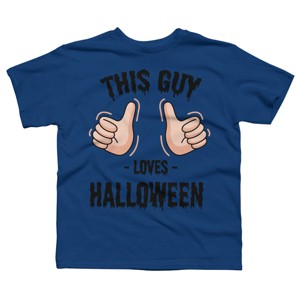 Boy's Design By Humans This Guy Loves Halloween By MultimediaOne T-Shirt - 1 of 4