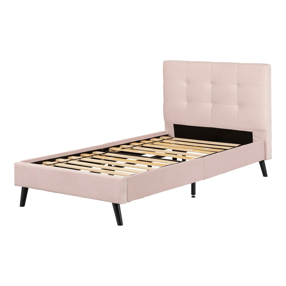 Photos - Bed Frame Twin Maliza Upholstered Complete Platform Kids' Bed Pale Pink - South Shor