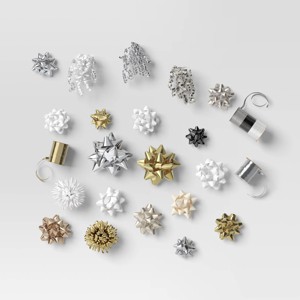36ct Christmas Bows and Curling Ribbon Kit Silver/Gold/White/Black - Wondershop™ - 1 of 3