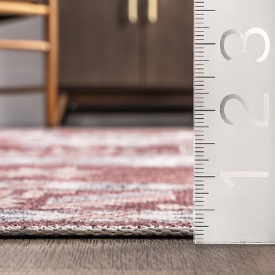 Rust Medallion Easy-Care Rectangular Synthetic Area Rug