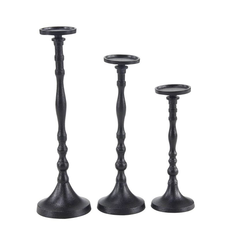 Set of 3 Traditional Iron Candle Holders Black - Olivia &#38; May, 3 of 6