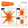 PartyWoo Foil Balloons Orange Star Starburst 42 27 22 Inch 10 pcs - 3 of 4