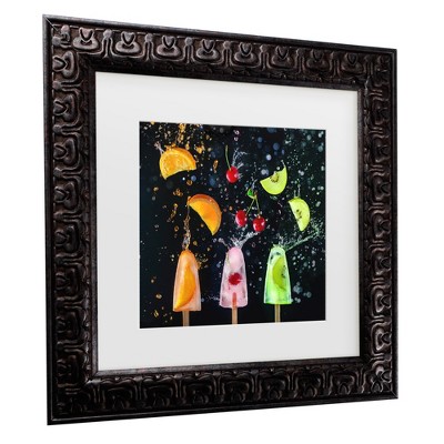 Colorful Popsicle and Fruit Canvas Print with Dark Gold Frame