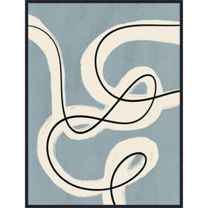 Amanti Art Minimalist line art in blue grey by Little Dean Framed Canvas Wall Art - 1 of 4