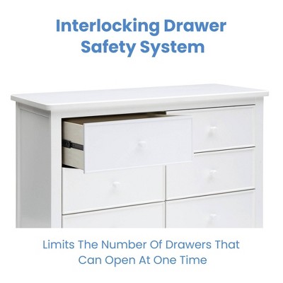 White Double Nursery Dresser with Interlocking Drawers