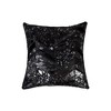 HomeRoots Set of Two 18" Black and Silver Chevron Cowhide Throw Pillows with Glitter - 4 of 4