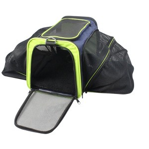 Pet Life Roomeo Airline Approved Expandable Collapsible Travel Pet Dog Carrier Crate, Blue - 1 of 1