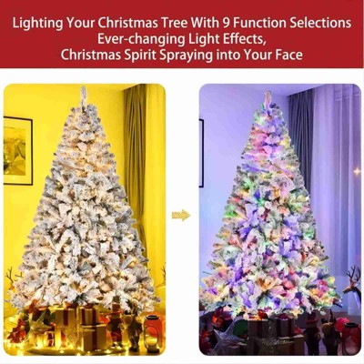 6ft Snow Flocked Pine Christmas Tree with Lights