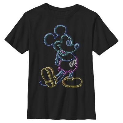 Disney Crop Top Mickey Mouse Tank Top Black Neon Sign Graphic Kidcore