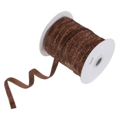 Unique Bargains Metallic Velvet Flexible Ribbon for Crafts 3/8 Inch x 50 Yards 1 Pc