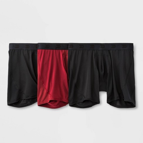 Men's Jersey Mesh Performance 3pk Boxer Briefs - All In Motion™ Black/red  Resistance Xl : Target