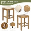 ELJGET 5 Piece Outdoor Bar Set, Patio Acacia Wood Bar Height Table & Four Stools with Cushions, for Poolside, Backyard - 4 of 4