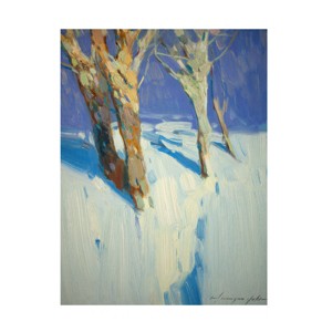 Trademark Fine Art - Vahe Yeremyan Winter Trees Canvas Art - 1 of 4