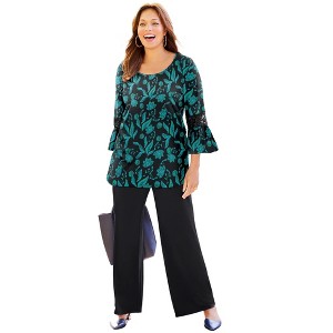 Catherines Dream Drape Bella Crochet Trim Top - 1 of 4