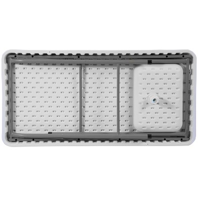 46-Inch White Plastic Portable Fish Cleaning Table with Sink