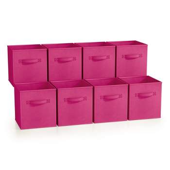 Sorbus 8 Pack 11 Inch Foldable Storage Cubes with Handles- for Organizing Home, Shelves, Nursery, Playroom, Closet and More