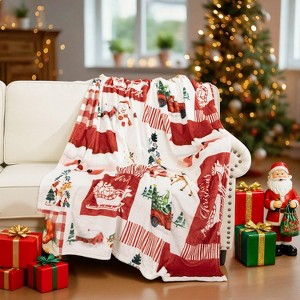 Red Snowflake Blanket Christmas Throw Blanket Winter Holiday Bed Blanket Super Soft Flannel Fleece Blanket (Copy) - 1 of 4