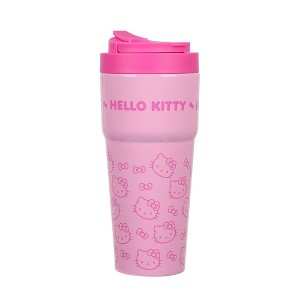 Hello Kitty Character Print Pink 27 Oz Stainless Steel Travel Coffee Tumbler - 1 of 4