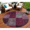 Merlot Burgundy And Gray Patchwork Washable Indoor Outdoor Area Rug - 2 of 4