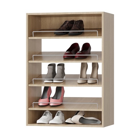 Modular Storage Angled Shelves, Wood Closet Organizer Adjustable, Stacking, Shoe Shelf Unit with 4 Shelves - image 1 of 4