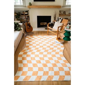 Lany Space Yellow Wavy Checkered Rug - 1 of 4