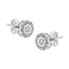 Haus of Brilliance Silver 1/2 cttw Miracle-Set Round Diamond Halo Stud Earrings - 3 of 4
