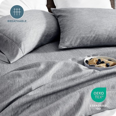 Heather Charcoal Queen Microfiber Deep Pocket Sheet Set