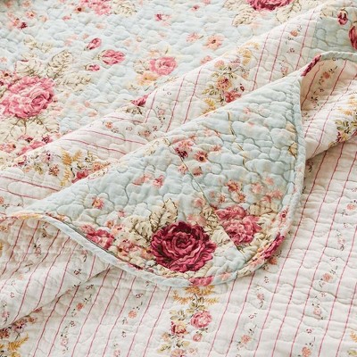 Antique Rose Multicolor Cotton Reversible Throw Blanket