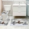 4pcs Winter Shower Curtain Set with Non - Slip Rugs Toilet Lid Cover and Bath Cute Snowman Snowflake Scene Pine Tree - 3 of 4