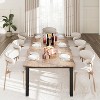 A 6-10 person dining table with a metal frame, waterproof and scratch-resistant, suitable for dining rooms and offices. - 2 of 4