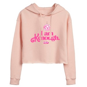 Women's - Barbie - I Am Kenough Disco Ball Cropped Graphic Hoodie - 1 of 2