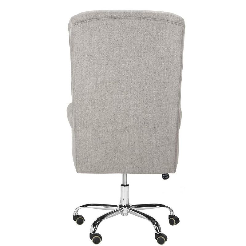 Ian Linen Chrome Leg Swivel Office Chair - Grey/Chrome - Safavieh., 5 of 10