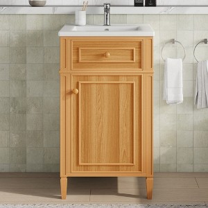 GDFStudio Joshua Modern 20" Wood Small Bathroom Vanity with Sink and Tilt-Out Drawer - 1 of 4