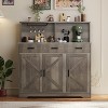 Sideboard Buffet with Microwave Stand, Buffet Storage Cabinet with Drawers, Wood Coffee Bar Cabinet - 3 of 4