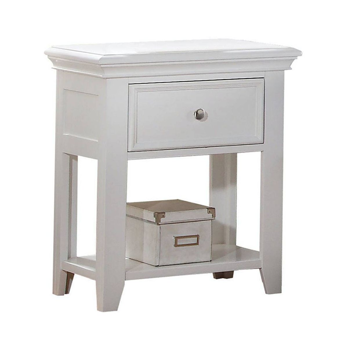 22" Lacey Nightstand White - Acme Furniture: Elegant Bedside Table with Storage, No Assembly Required - thumbnail 5