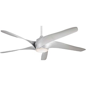 62" Minka Aire Modern Indoor Ceiling Fan with LED Light Remote Control Silver Etched Opal Glass for Living Room Kitchen Bedroom - 1 of 4