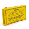 Willy Wonka Wallet, Fold Over, Snap Pouch, Chocolate Factory Golden Ticket Text, Yellow, Vegan Leather - 2 of 4