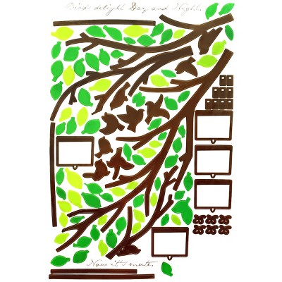 Slickblue Birds and Branch Wall Decals – Removable Vinyl Stickers for Living Room or Bedroom Décor – 23.6" x 35.4"