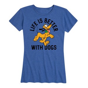 Women's - Disney - Pluto Life Is Better With Dogs Short Sleeve Graphic T-Shirt - 1 of 4