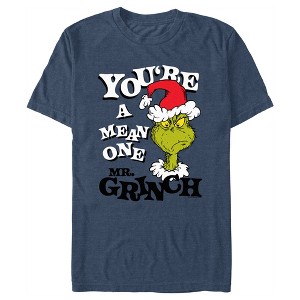 Men's Dr. Seuss Christmas Grinch You're a Mean One Portrait T-Shirt - 1 of 4
