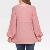 Maternity Sweater V Neck Long Sleeve Peplum Tops Fall Outfits for Maternity Cozy Waffle Knit Sweater Midweight Babydoll Smock Tops - 2 of 4