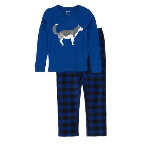 Leveret Kids Cotton Top & Fleece Pants Polar Bear Pajamas