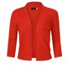 Women’s 3/4 Sleeve Cropped Cardigan Sweaters Open Front Knit Short Bolero Shrugs - 2 of 4