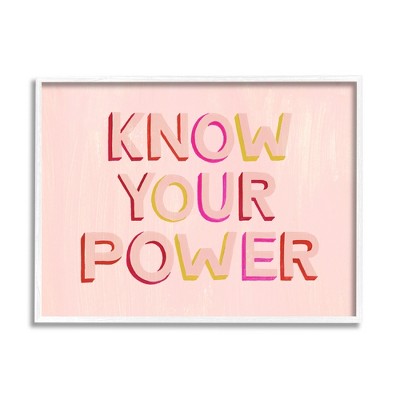 Stupell Industries Know Your Power Pink Inspirational Framed Giclee